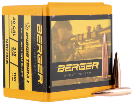 Berger 30429 30Cal 215gr Hybrid Target Reloading Bullets 100/Box
