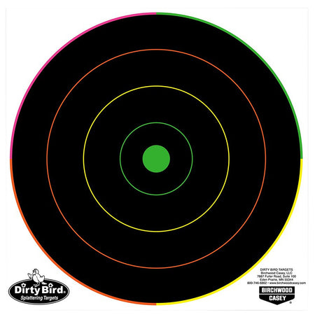 Birchwood Casey 35820 Dirty Bird 8" Bullseye Tagboard Hanging Target Pistol/Rifle Black/Green 20 Per Pkg
