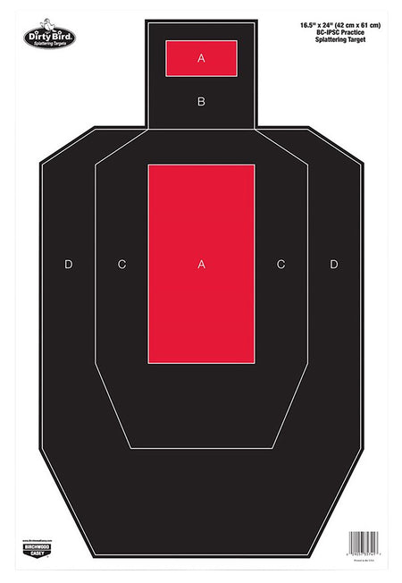 Birchwood Casey 35743 Dirty Bird IPSC Tagboard Hanging Target 16.5"x24" Black/Red 3 Per Pkg