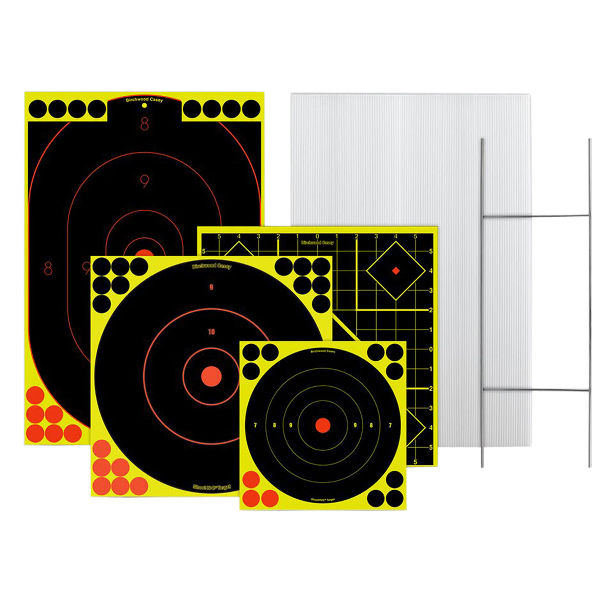 Birchwood Casey 38102 Sharpshooter Stand & Target Kit Paper Black/Yellow 1 Frame/4 Targets