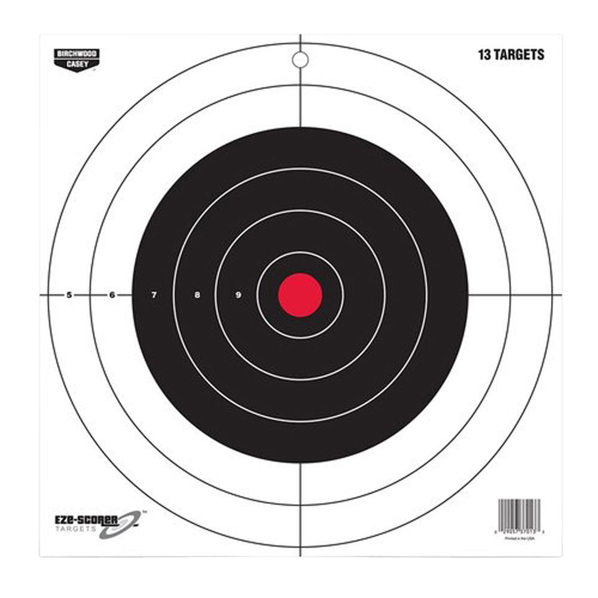 Birchwood Casey 37013 EZE-Scorer 12" Bullseye Paper Target Black/Red Pistol/Rifle 13 Per Package