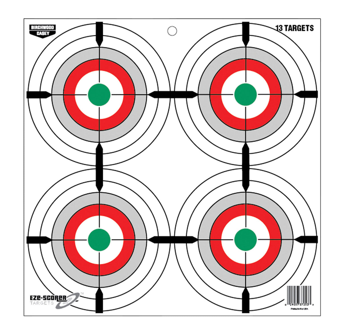 Birchwood Casey 37253 EZE-Scorer 12" Bullseye Paper Hanging Target Multi-Color 13 Per Package
