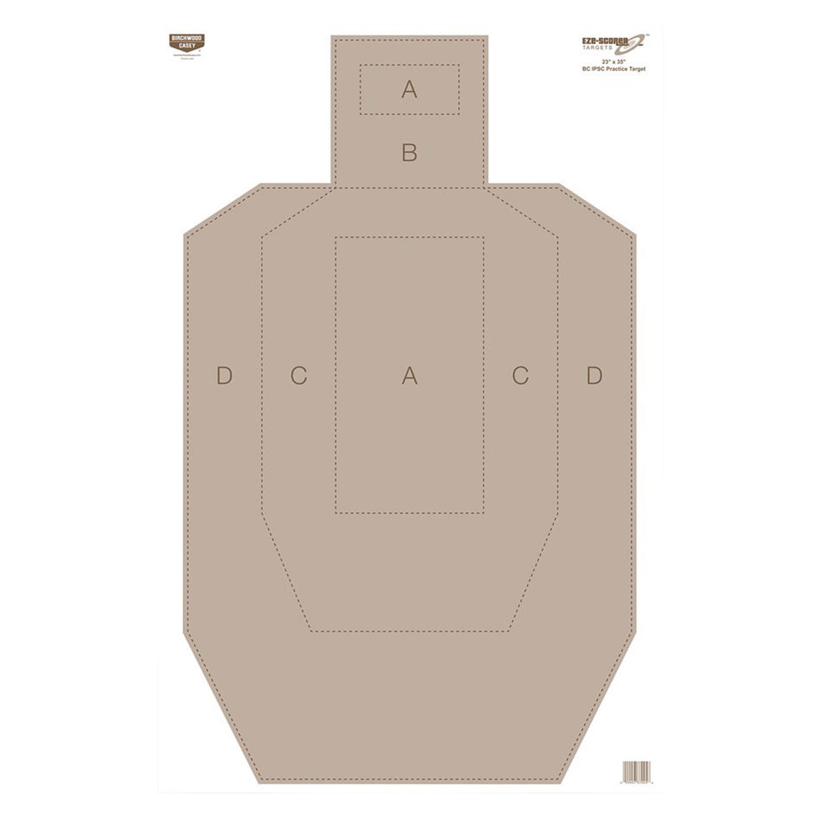 Birchwood Casey 37029 EZE-Scorer IPSC Silhouette Paper Hanging Target 23"x35" Tan 5 Pack