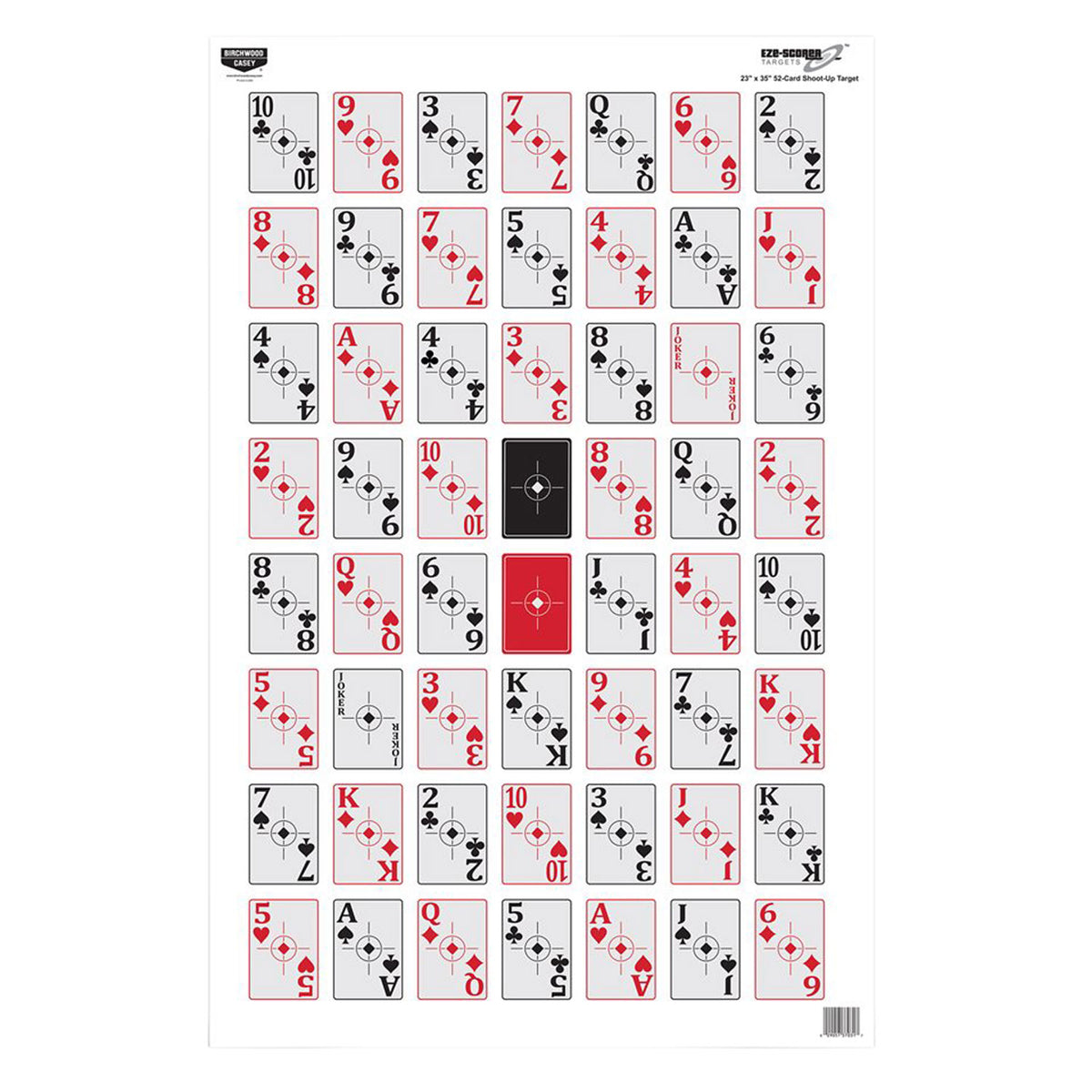 Birchwood Casey 37026 EZE-Scorer Playing Cards Paper Hanging Shooting Target 23"x35" Multi-Color 5 Pack