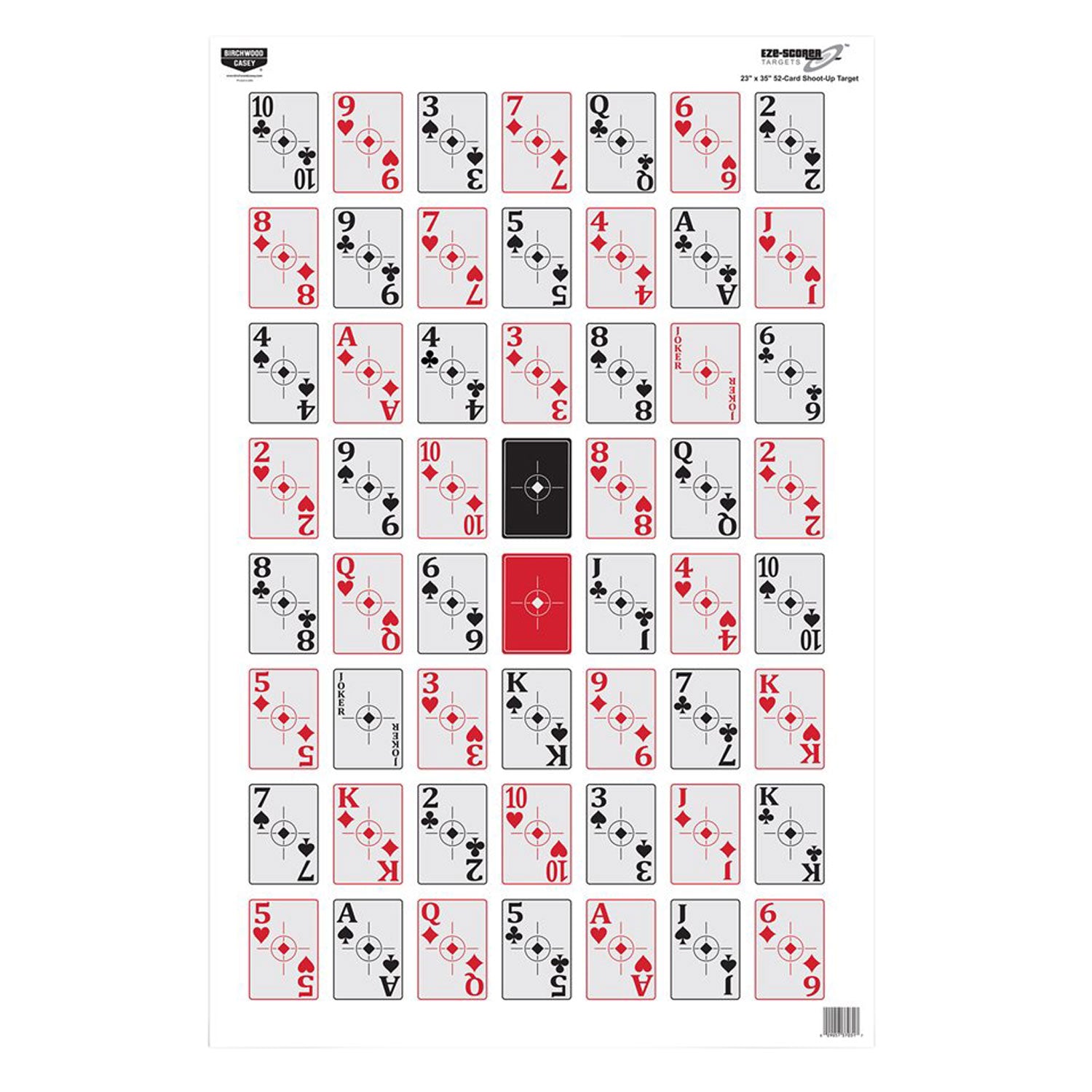Birchwood Casey 37026 EZE-Scorer Playing Cards Paper Hanging Shooting Target 23"x35" Multi-Color 5 Pack