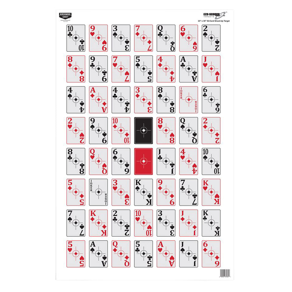 Birchwood Casey 37026 EZE-Scorer Playing Cards Paper Hanging Shooting Target 23"x35" Multi-Color 5 Pack