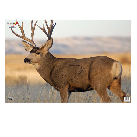 Birchwood Casey 37482 EZE-Scorer Mule Deer Paper Hanging Target 23"x35" Multi-Color 2 Per Package
