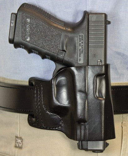 DeSantis E-GAT Slide OWB Leather Holster Right Hand Glock 17/19 - Black