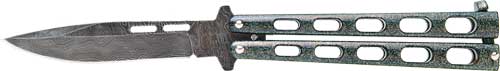 Bear & Son Butterfly Knife 3.38-Inch Galaxy Damascus Blade