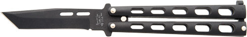 Bear & Son Butterfly Knife 3.58-Inch Black Tanto Blade