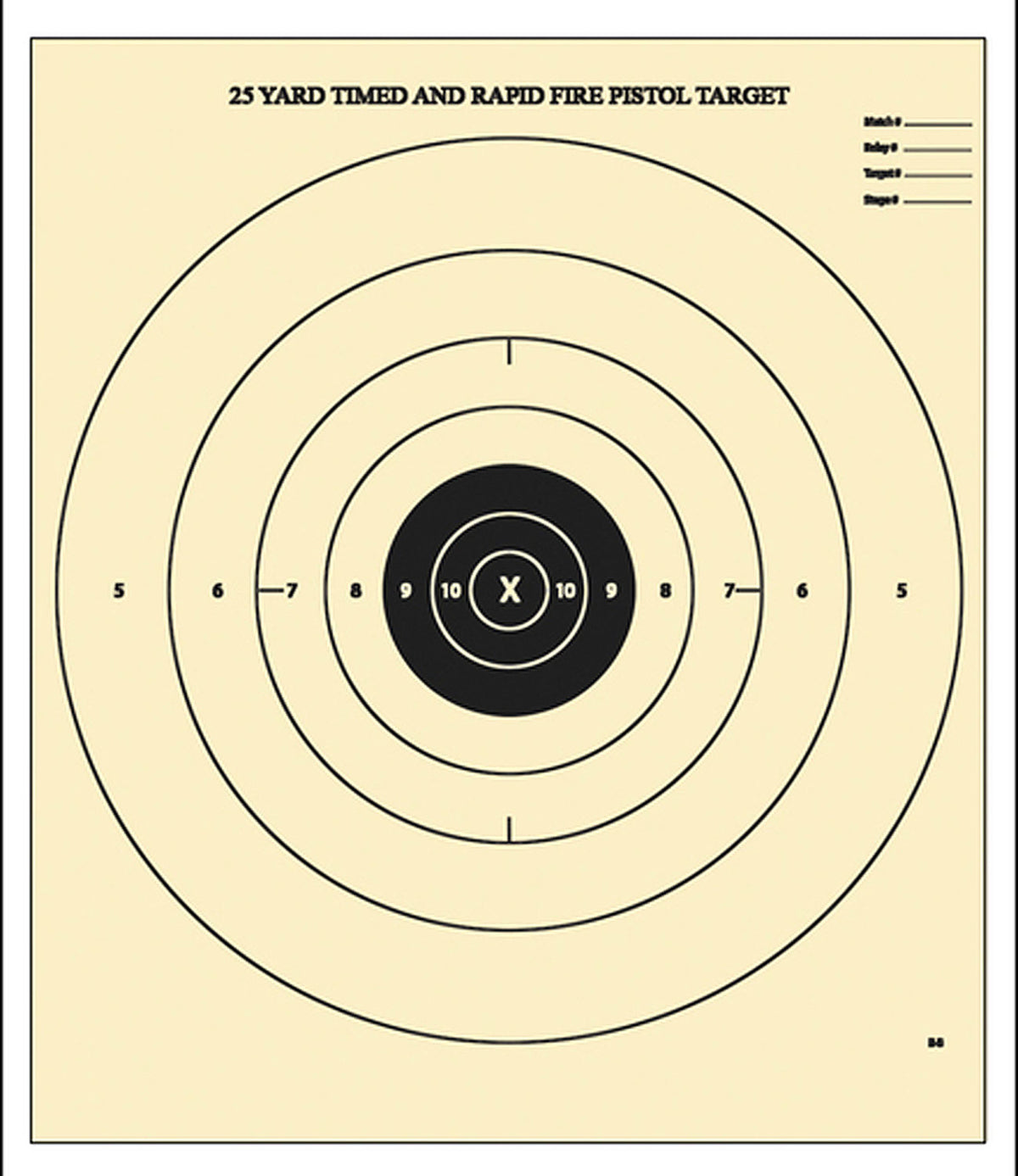 Action Target B8100 NRA Competition Timed and Rapid Fire Bullseye Paper Target 21x24 Inch 100 Pack