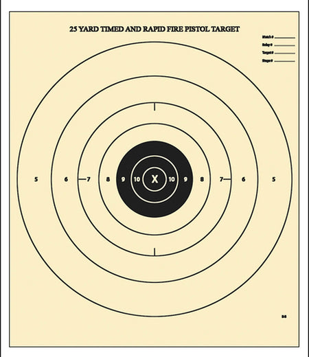 Action Target B8100 NRA Competition Timed and Rapid Fire Bullseye Paper Target 21x24 Inch 100 Pack