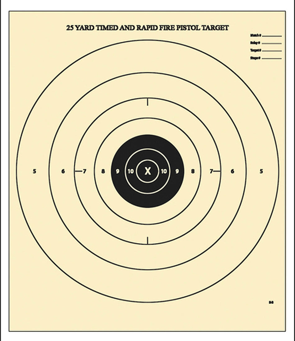 Action Target B8100 NRA Competition Timed and Rapid Fire Bullseye Paper Target 21x24 Inch 100 Pack