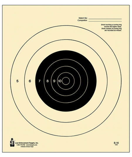 Action Target B16100 NRA Slow Fire Bullseye Tagboard Target 25 Yard Handgun 10.5x12 Inch 100 Pack