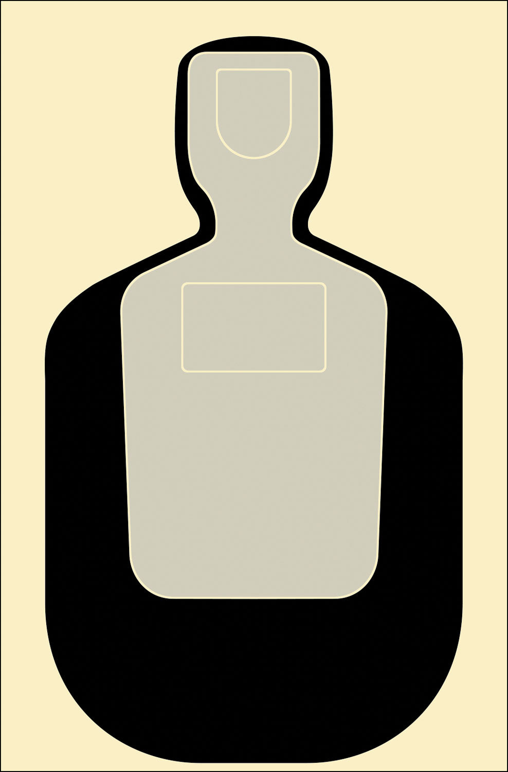Action Target TQ19100 Standard Qualification Silhouette Paper Hanging Target 24x45 Black/Gray/White 100 Pack