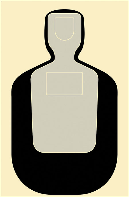 Action Target TQ19100 Standard Qualification Silhouette Paper Hanging Target 24x45 Black/Gray/White 100 Pack