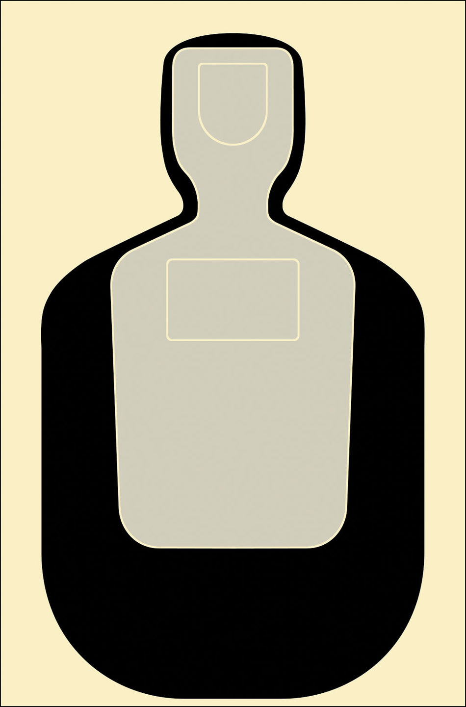 Action Target TQ19100 Standard Qualification Silhouette Paper Hanging Target 24x45 Black/Gray/White 100 Pack