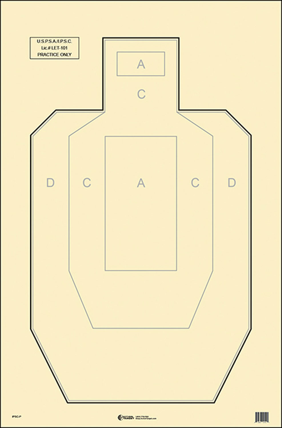 Action Target IPSCP100 Official IPSC/USPSA Silhouette Paper Hanging Target 23x35 Black/White 100 Pack