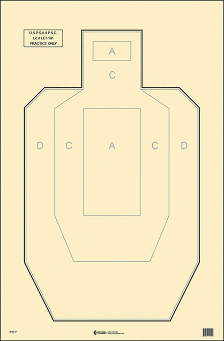 Action Target IPSCP100 Official IPSC/USPSA Silhouette Paper Hanging Target 23x35 Black/White 100 Pack