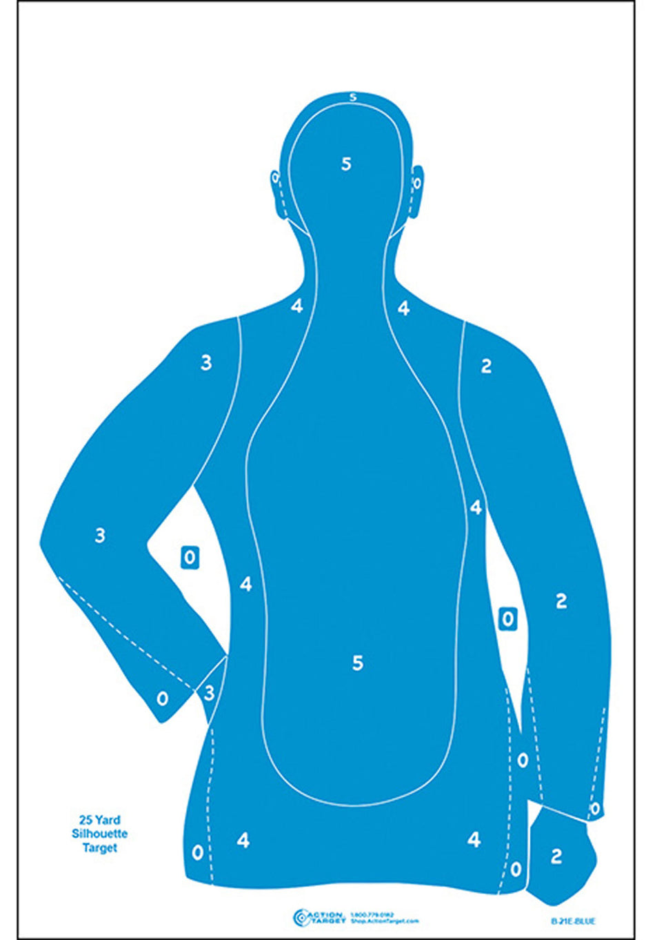 Action Target B21EBLUE100 Qualification Silhouette Paper Hanging Target 23x35 Blue 100 Pack