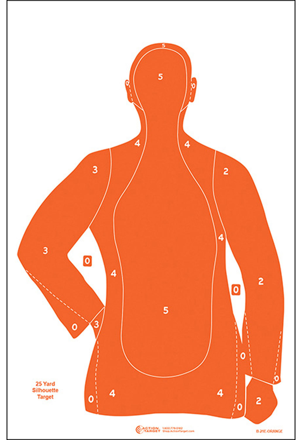 Action Target B21EORANGE100 Qualification Silhouette Paper Target 23x35 Orange 100 Pack