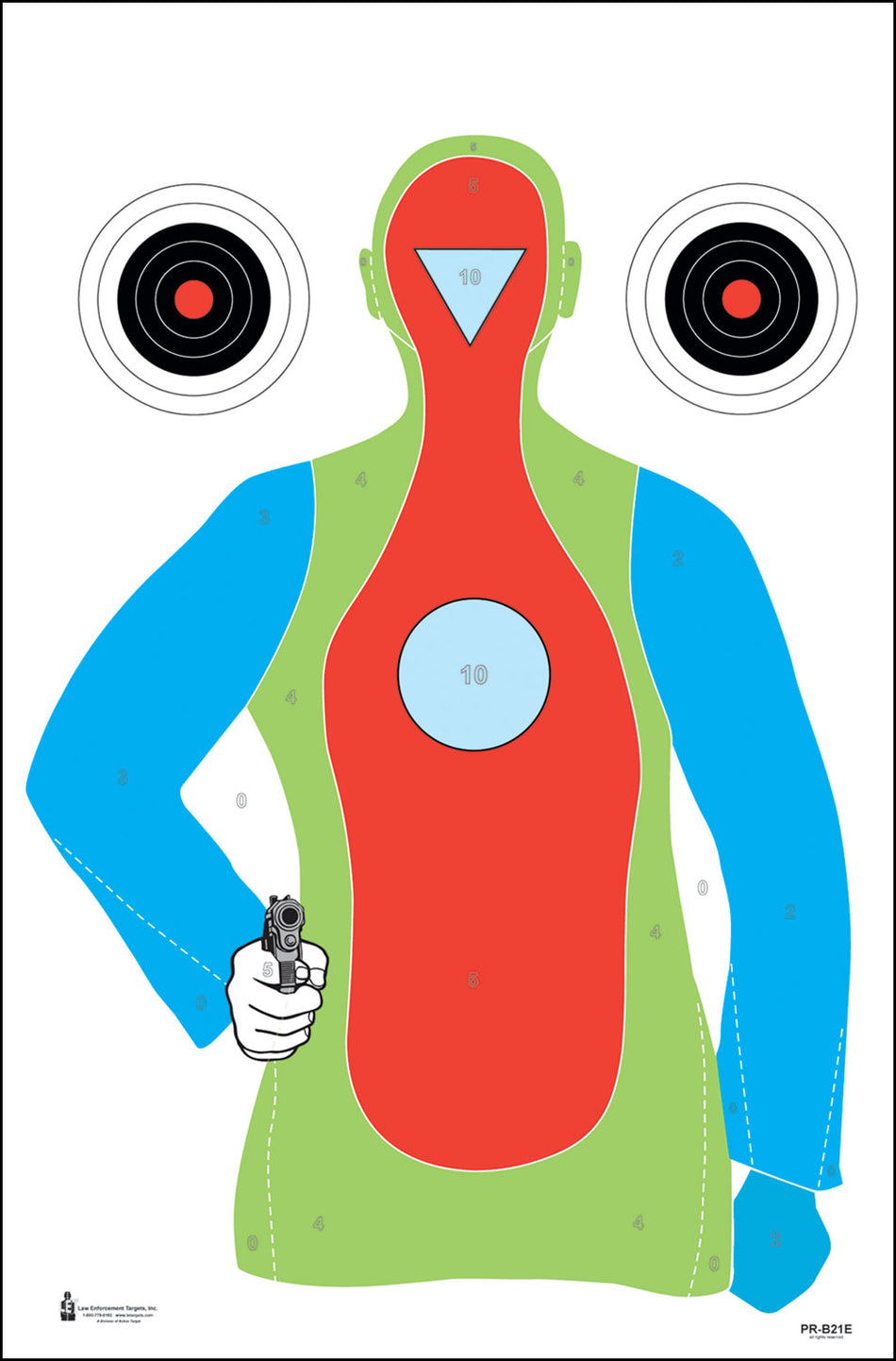 Action Target PRB21E100 Fluorescent Silhouette Qualification Paper Target 23x35 Multi-Color 100 Pack