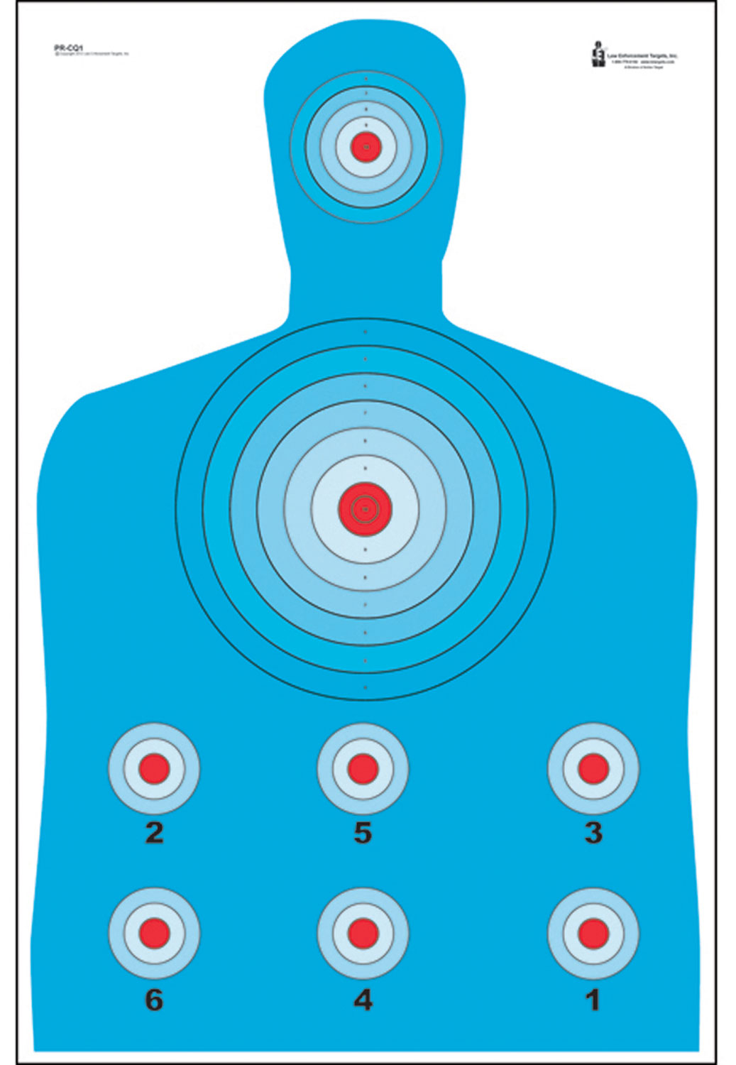 Action Target PRCQ1100 High Visibility Fluorescent Qualification Silhouette Paper Target 23x35 Blue/Red 100 Pack