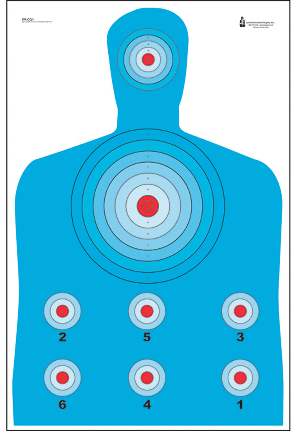 Action Target PRCQ1100 High Visibility Fluorescent Qualification Silhouette Paper Target 23x35 Blue/Red 100 Pack