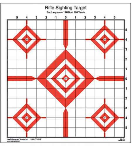 Action Target SI13100 Advanced Rifle Sighting Diamond Paper Target 100 yds 14x15 Red/White 100 Pack