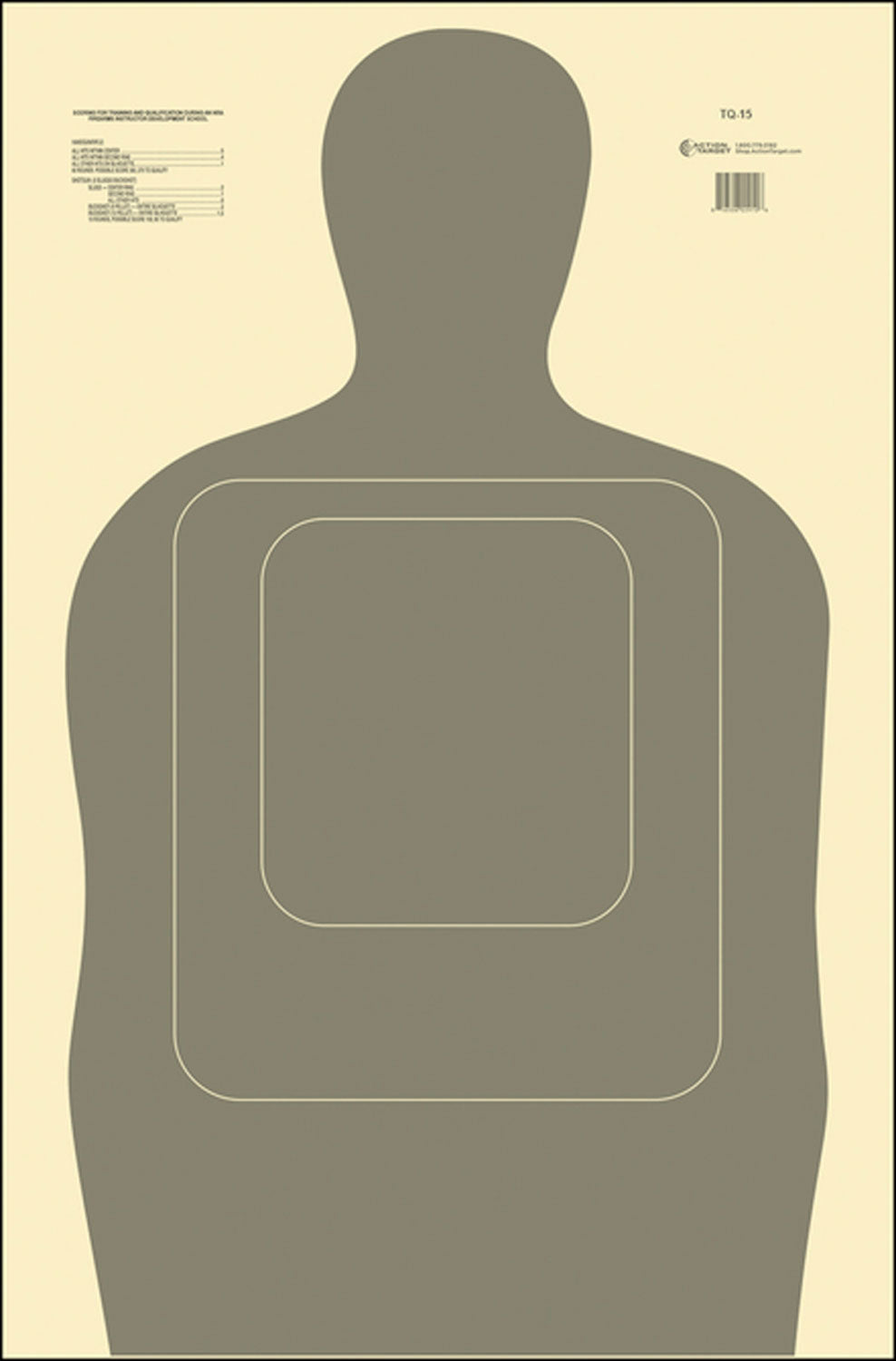 Action Target TQ15GRAY100 Standard TQ-15 Silhouette Paper Hanging Target 24x45 Gray/White 100 Pack