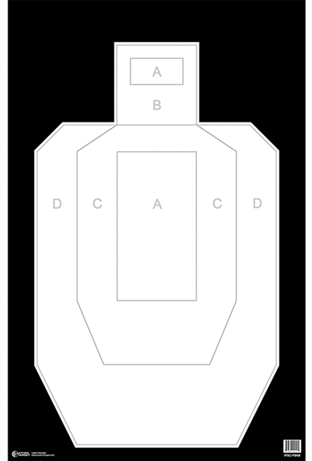Action Target IPSCPBKB100 High Visibility IPSC/USPSA Silhouette Heavy Paper Hanging Target 23x35 Black/White 100 Pack