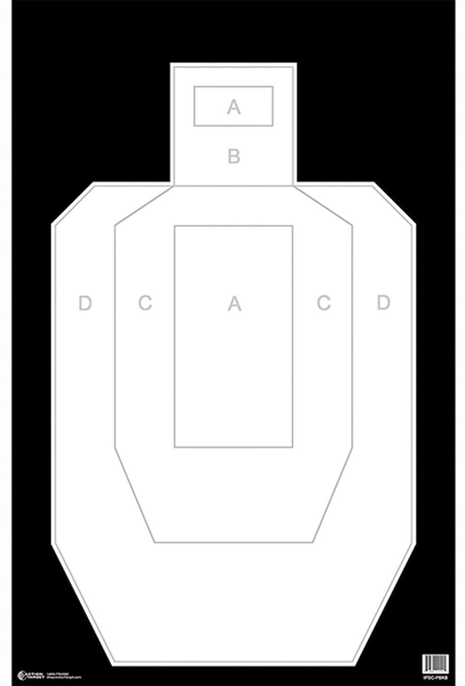 Action Target IPSCPBKB100 High Visibility IPSC/USPSA Silhouette Heavy Paper Hanging Target 23x35 Black/White 100 Pack