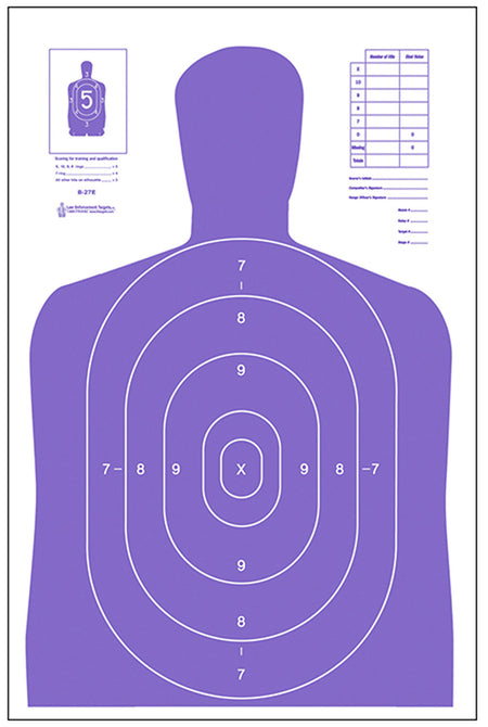 Action Target B27EPR100 High Visibility Fluorescent Purple Silhouette Paper Target 23x35 100 Pack