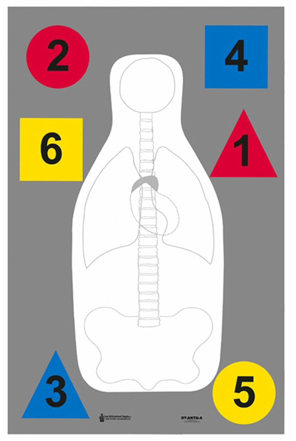 Action Target DTANTQA100 Multi-Purpose FBI-Q Silhouette Paper Hanging Target 23x35 Multi-Color 100 Pack