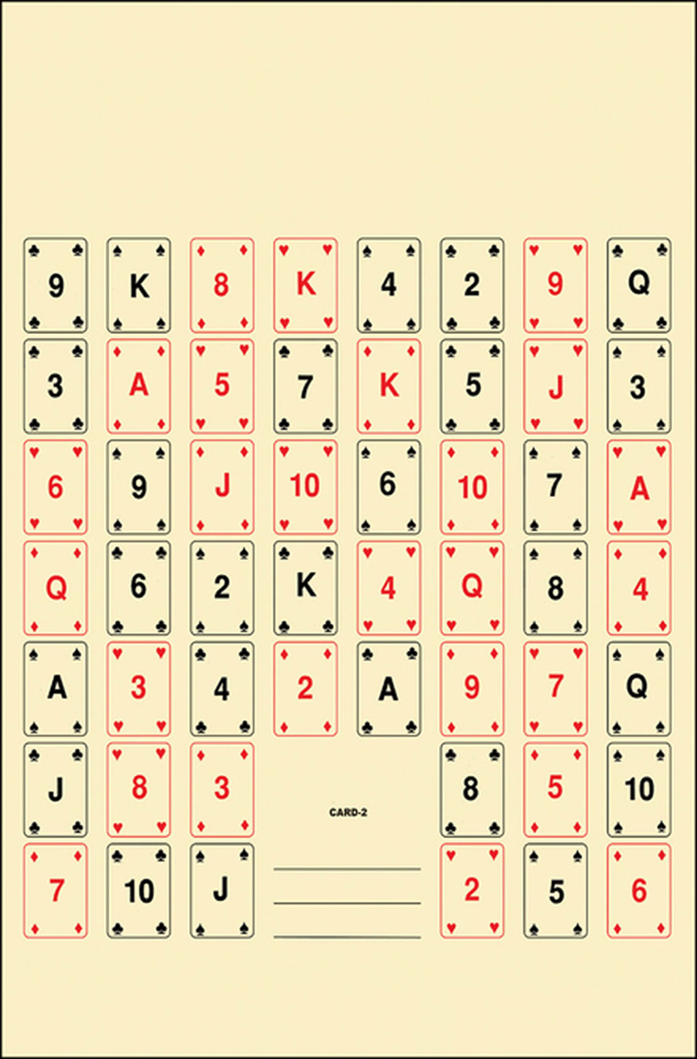Action Target CARD2100 52 Playing Cards Entertainment Paper Shooting Target 22.5" x 24" Multi-Color 100 Per Box