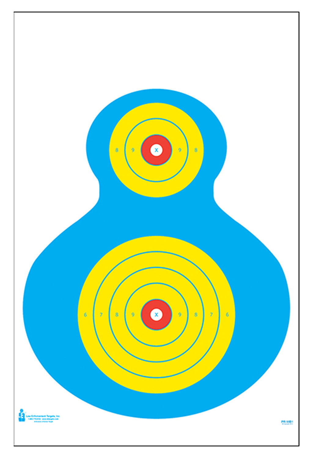 Action Target PRWB1100 High Visibility Silhouette Paper Shooting Target 19" x 25" Blue/Yellow 100 Per Box