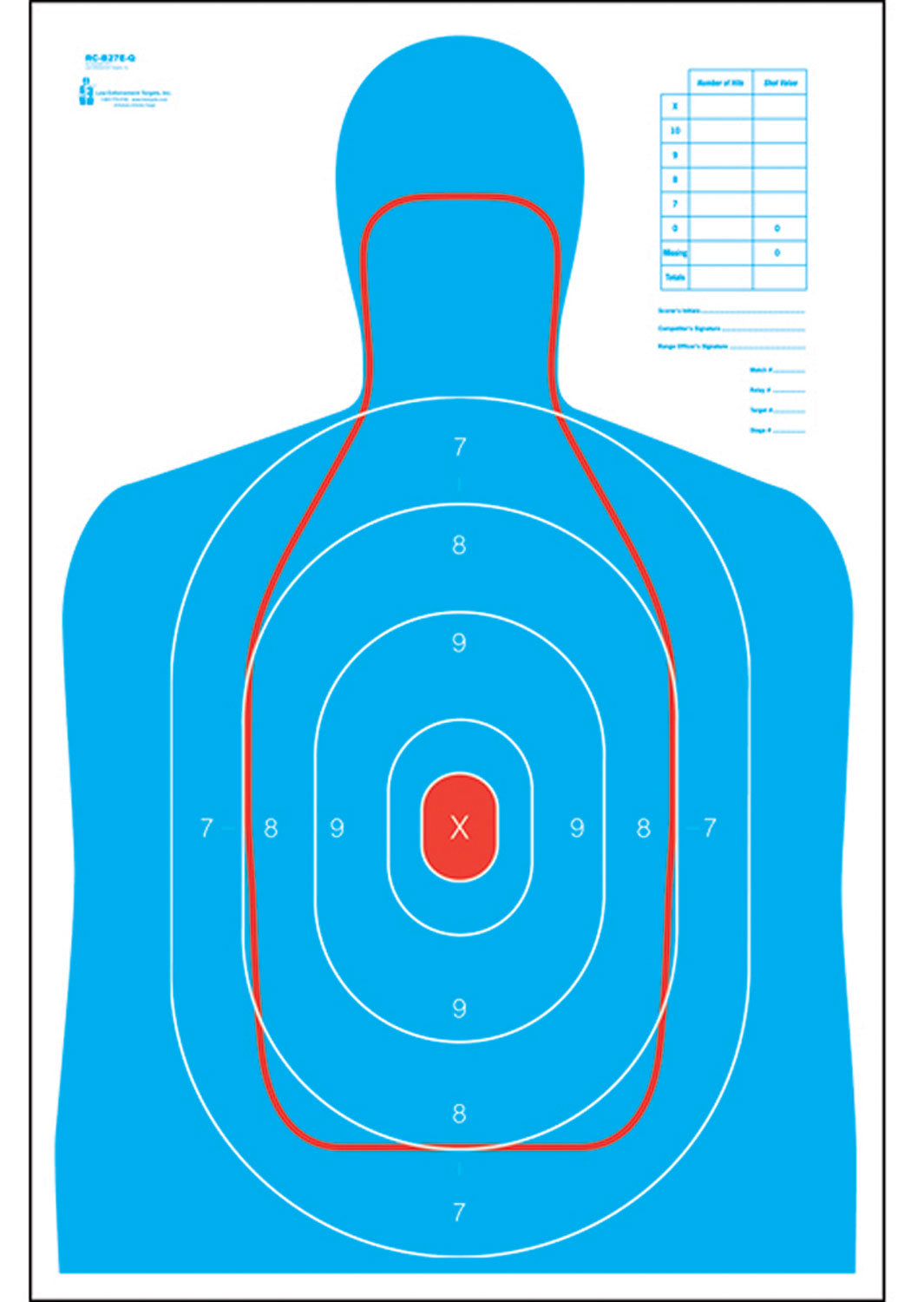 Action Target RCB27EQ100 B-27E & FBI Q Combo Qualification Silhouette Paper Target 23" x 35" 100 Per Box
