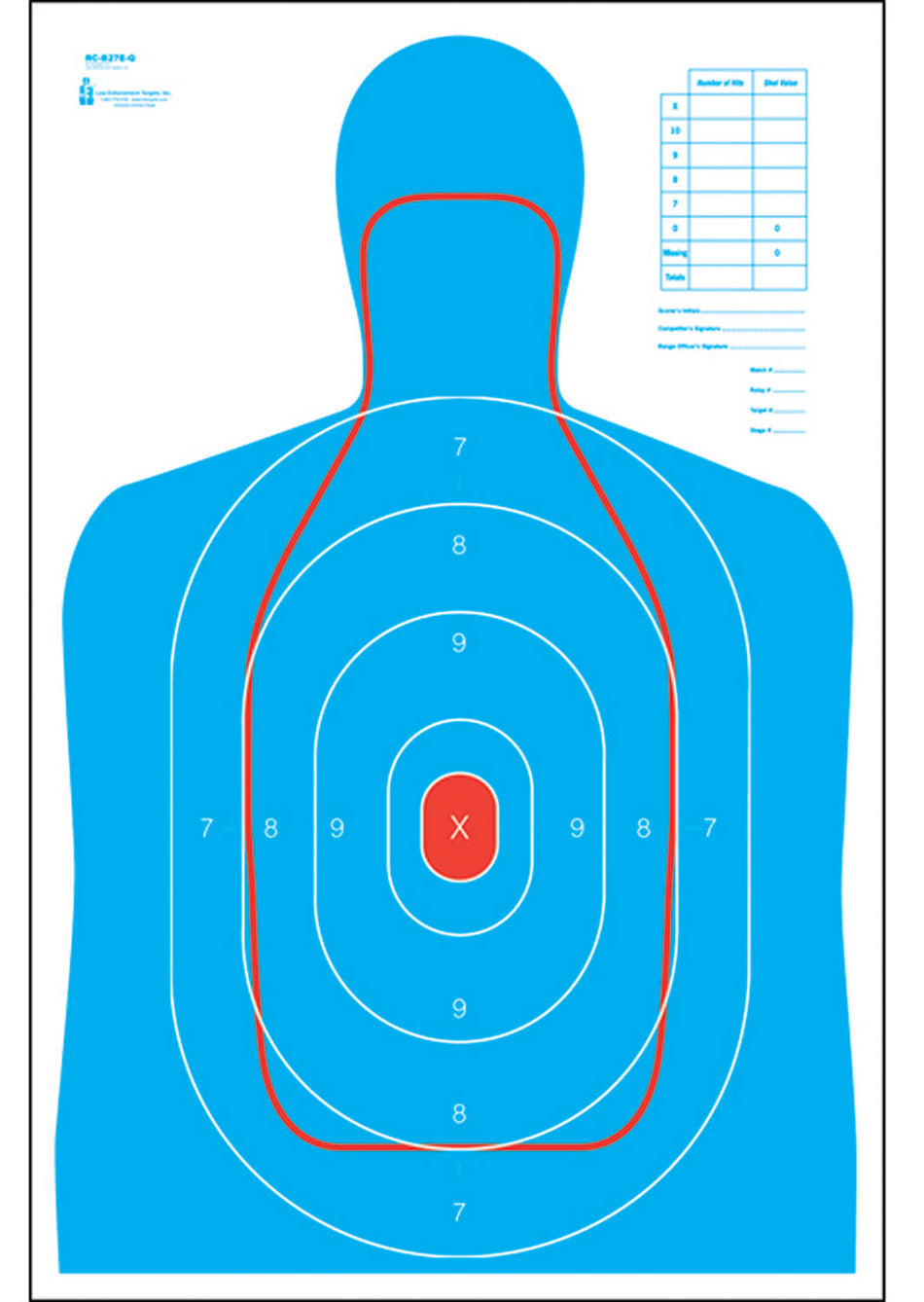 Action Target RCB27EQ100 B-27E & FBI Q Combo Qualification Silhouette Paper Target 23" x 35" 100 Per Box