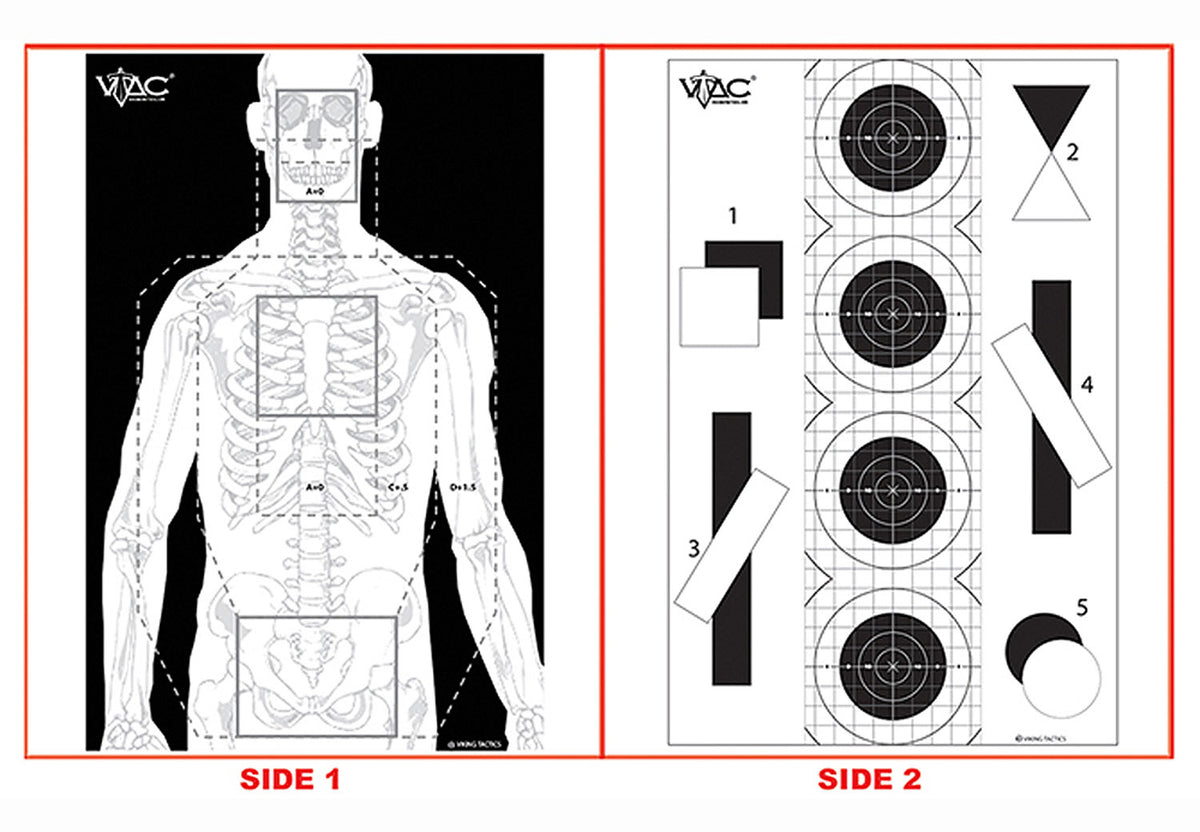 Vtac Target Measurements Action Target, VTAC-P, Viking Tactics Double Sided Advanced Training T ...