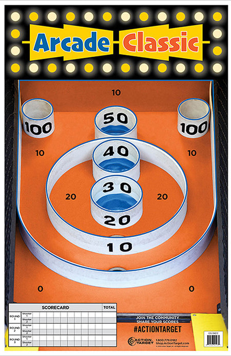 Action Target GSSKEE100 Skee-Ball Entertainment Paper Hanging Target 23" x 35" Multi-Color 100 Per Box