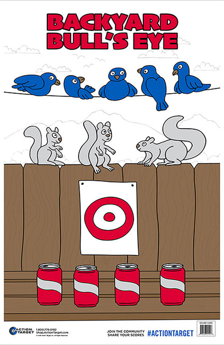 Action Target GSBKYARD100 Backyard Animals/Cans Entertainment Paper Hanging Target 23" x 35" Multi-Color 100 Per Box