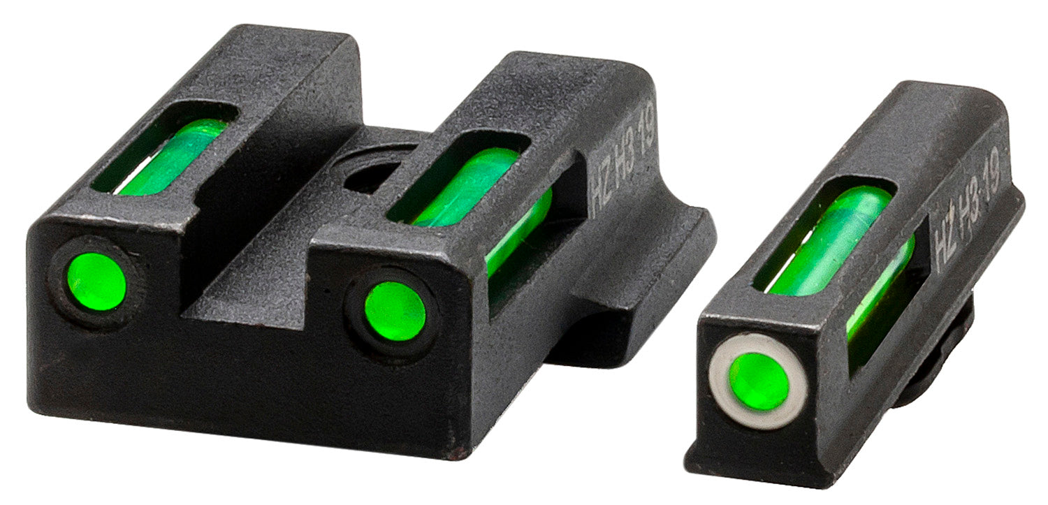 HiViz EZN321 LiteWave H3 Sight Set for S&W M&P EZ380 Green Tritium Front and Fiber Optic Rear