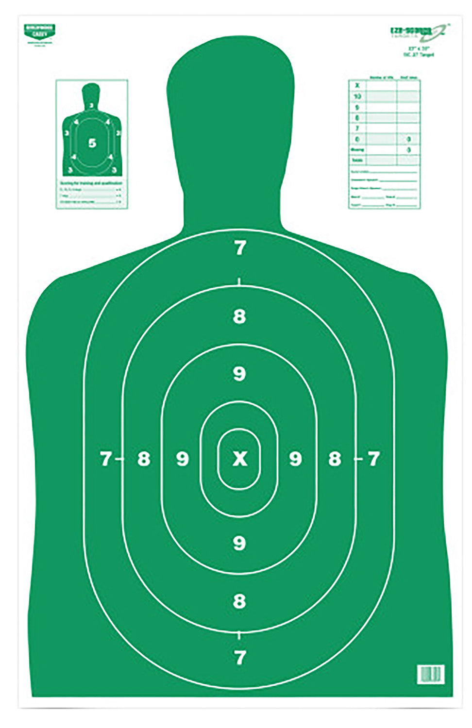 Birchwood Casey 37017 EZE-Scorer BC-27 Silhouette Paper Target 23" x 35" Green 100 Pack
