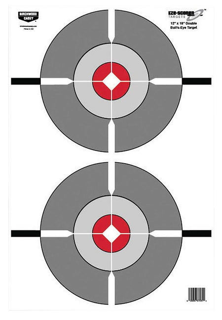Birchwood Casey 37061 EZE-Scorer Double Bullseye Paper Target 12" x 18" 100 Per Pack