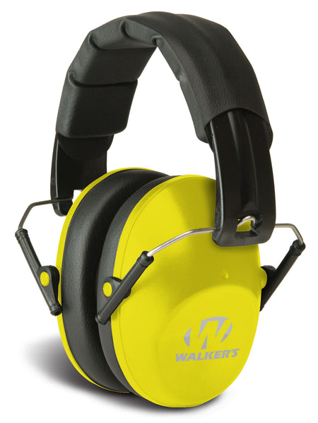 Walker's Pro Low Profile Passive Earmuff 22 dB Over-the-Head Black/Yellow Polymer