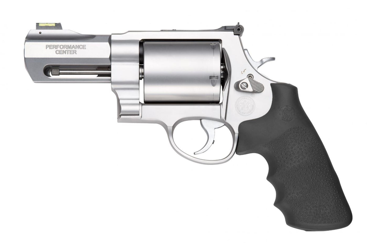 Smith & Wesson 11623 Model 500 Performance Center 500 S&W Mag Stainless Steel 3.50" Barrel, 5rd Unfluted Cylinder & X Frame, Trigger Overtravel Stop, HiViz Fiber Optic Front Sight