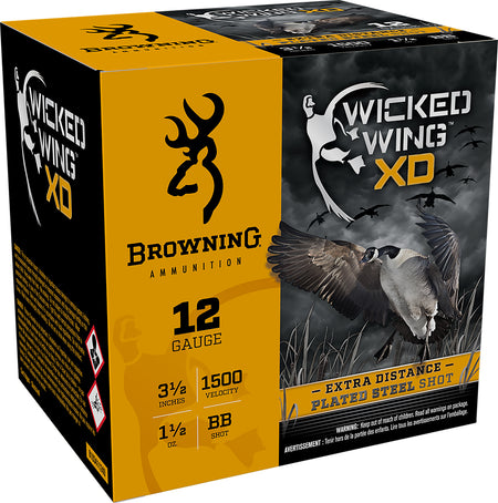 Browning B193411240 Wicked Wing XD Extra Distance 12 Gauge 3.5" 1-1/2oz BB 1500 fps