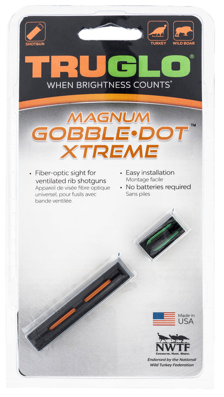 TruGlo TG941XA Magnum Gobble-Dot Xtreme Universal Shotgun Fiber Optic Sight Red/Green 0.25 Inch Rib