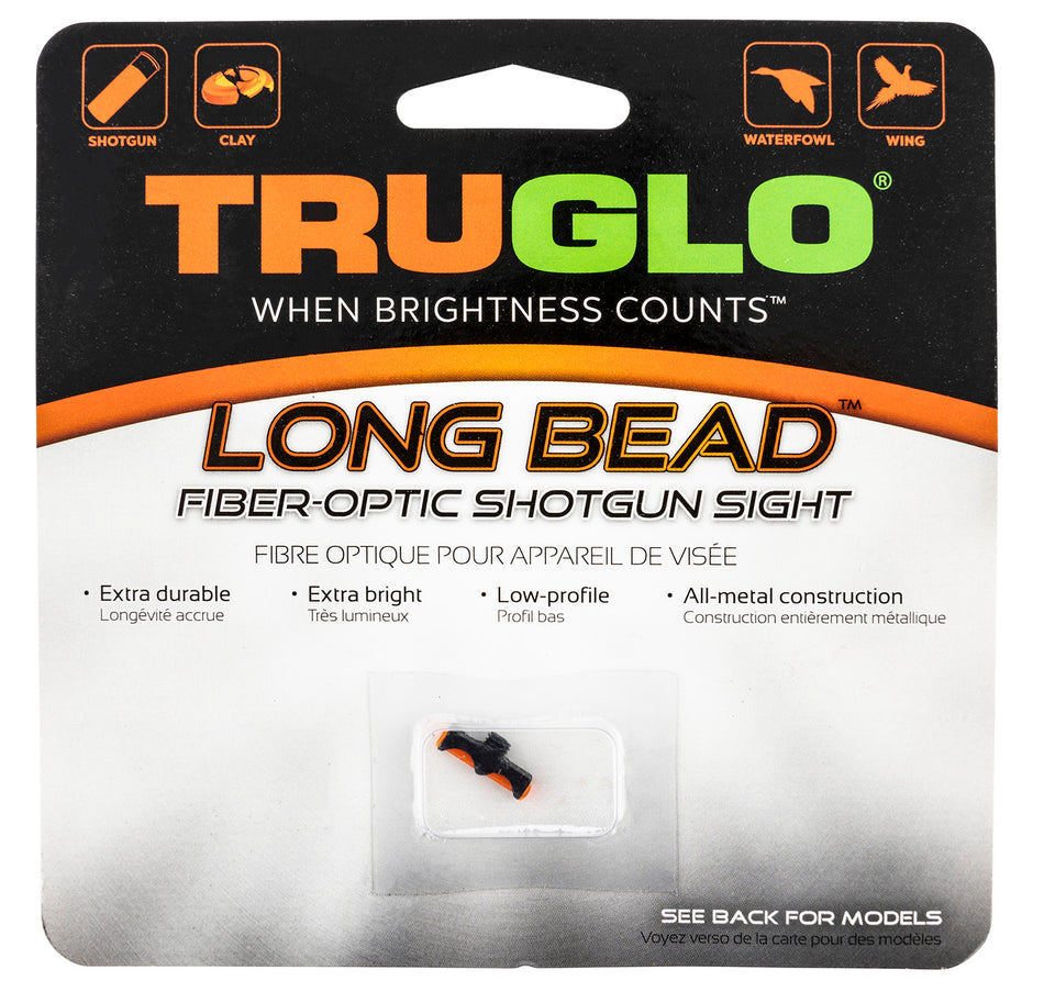 TruGlo TG947ARM Long Bead Metal Universal Shotgun Fiber Optic Sight Red 6-40 Thread