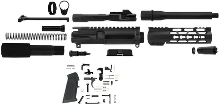 TacFire SSPK9MMLPK7K AR Pistol Build Kit KeyMod 9mm Luger 7.5" Barrel Black Steel